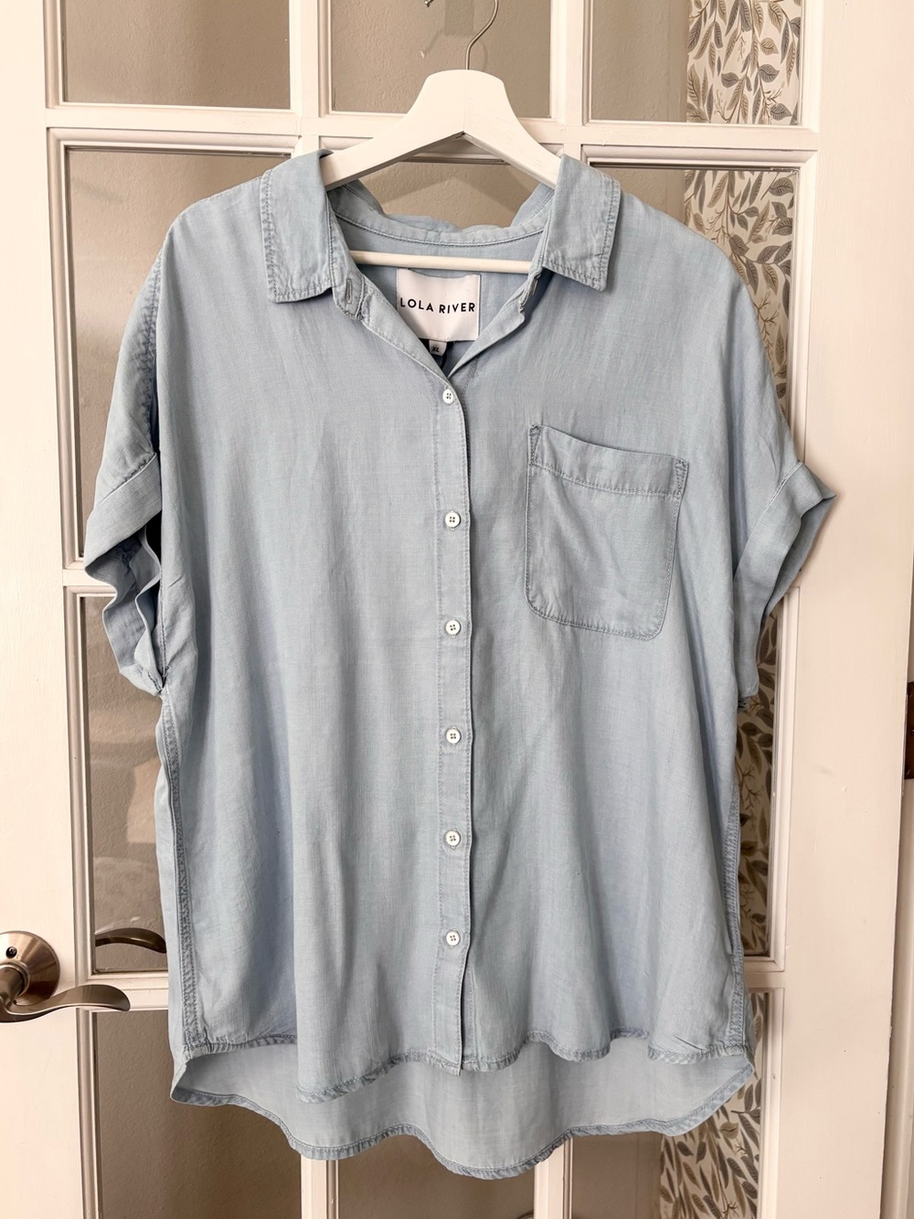 LOLA RIVER Stella Sunbleached Tencel Camp Shirt Sz XL NWT